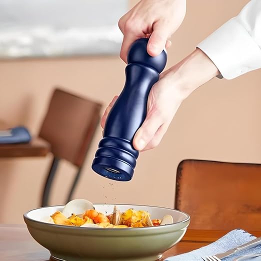 OCS Parts Pro Series 2-Pack Dark Blue Wooden Pepper Mills with Adjustable Grinder | 8-Inch Traditional Salt or Pepper Mill for Home Kitchens, Restaurants or Catered Events