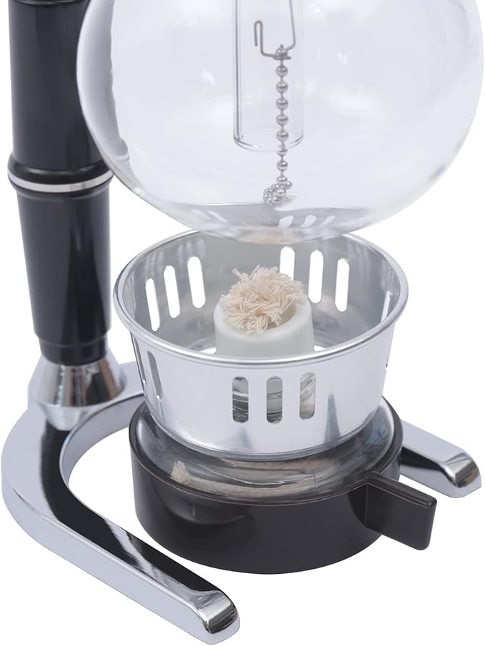 3 Cup,Siphon Coffee Maker with Wooden Handle ,syphon coffee brewer,coffee siphon,Vacuum Brewer Pot, Japanese Syphon Machine, Glass Drip Coffee Maker Set