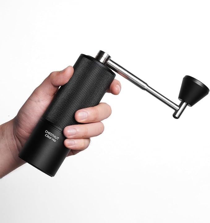 TIMEMORE Chestnut C3 ESP Pro Manual Coffee Grinder, Stainless Steel S2C Conical Burr Hand Coffee Grinder with Foldable Handle, Adjustable Grind Setting for Espresso and Pour Over - Black