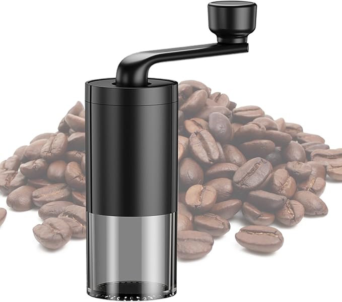 Manual Coffee Grinder Portable Hand Burr, Adjustable Ceramic Core Mill, Quiet Coffee Bean Grinder Stepless Control Durable Lightweight Home Travel Cafe Espresso Mocha Latte Americano Use