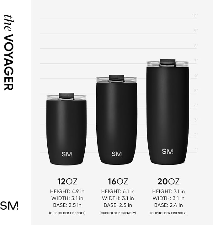 Simple Modern Travel Coffee Mug Tumbler with Flip Lid | Reusable Insulated Stainless Steel Cold Brew Iced Coffee Cup Thermos | Gifts for Women Men Him Her | Voyager Collection | 12oz | Forest