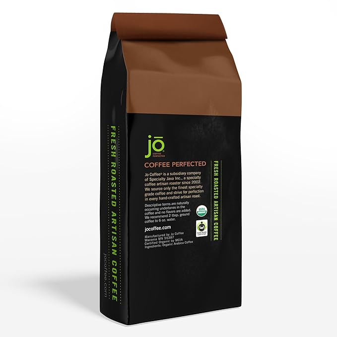 STONE COLD JO: 10 oz, Cold Brew Coffee Blend, Dark Roast, Whole Bean Organic Coffee, Low Acidity, Great Brewed Hot Too, USDA Certified Organic, Fair Trade Certified, NON-GMO