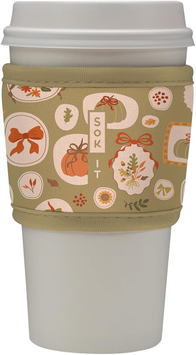 Sok It HotSok Coffee & Tea Reusable Insulated Neoprene Cup Sleeve (The Pumpkin Gallery)