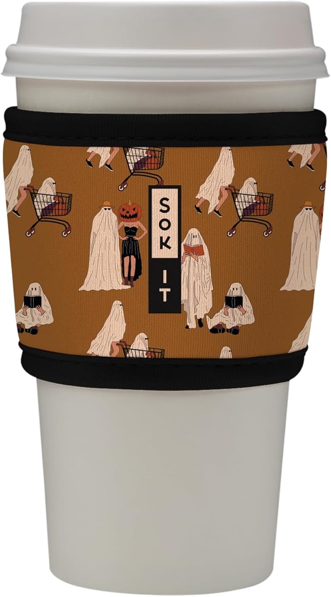 Sok It HotSok Coffee & Tea Reusable Insulated Neoprene Cup Sleeve (Material Ghoul)