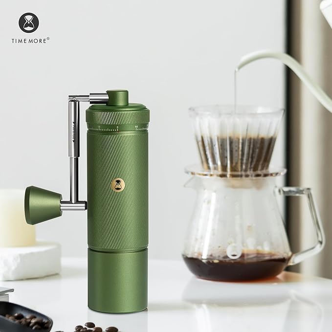 TIMEMORE S3 Manual Coffee Grinder with External Adjustment and Stainless Steel Patented Burr,Hand Coffee Grinder High Presicion Premium Expresso Coffee Grinder Chestnut S3 - Green