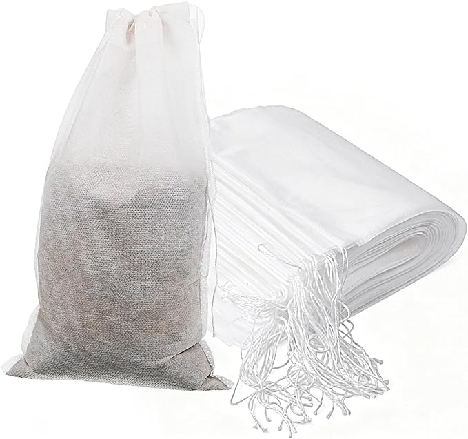 50 PCS Cold Brew Bags 6x10 Inch, No Mess Cold Brew Coffee Filter Bags Fine Mesh Brewing Drawstring Pouches Large Empty Tea Bag for Loose Leaf Tea, Iced Coffee, Pice, Home Brewing