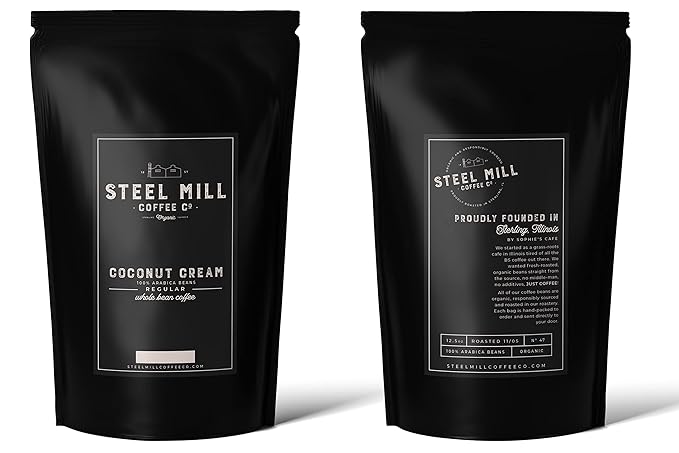 Steel Mill Coffee Co. Coconut Cream Flavored Coffee | 12 ounces / Drip Grind / Regular | ORIGIN: Grown in Colombia