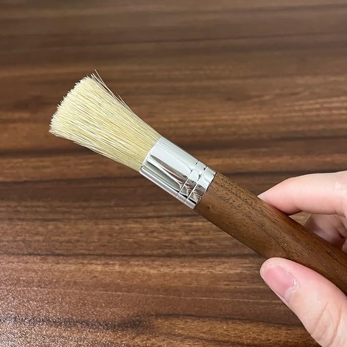 Coffee Grinder Cleaning Brush Set, Espresso Machine Brush Cleaner Tool with Walnut Wood Handle and Natural Bristles for Barista Home Kitchen