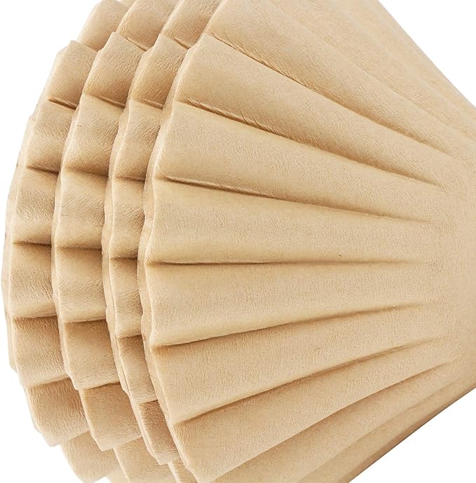 EUSOAR 1-4 Cup Disposable Coffee Filters, 100 count Filter Replacement, Natural Brown Unbleached, fit small Basket Style Single Serve Coffee Makers, for Home Office Use Pour Over and Drip Coffee Maker
