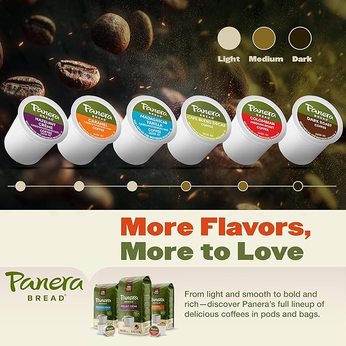 Panera Bread Cinnamon Roll Coffee Cups - Medium Roast Single Serve Pods, 100% Arabica, No Artificial Flavors, Bakery-Cafe Inspired, Keurig Compatible, 60 Single Serve Pods (6 Packs of 10)