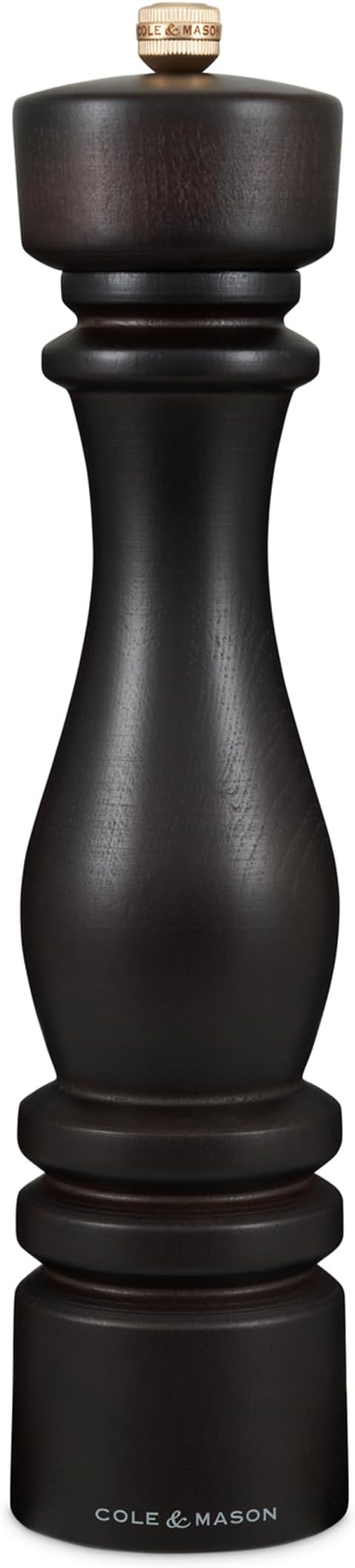 Cole & Mason London Refillable Spice Mill - Kitchen & Home Accessory - Table Salt Grinder - Salt Mill with Ceramic Mechanism - 11", Chocolate Wood