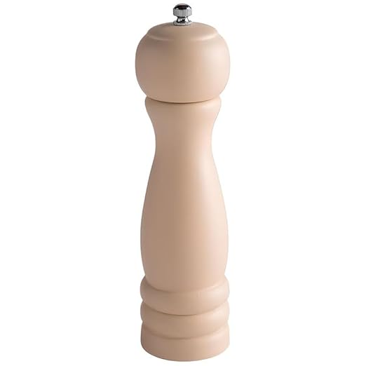 OCS Parts Pro Series Cream Wooden Pepper Mill with Adjustable Grinder | 8-Inch Traditional Salt or Pepper Mill for Home Kitchens, Restaurants or Catered Events