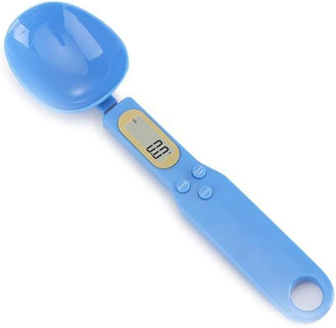 Meichoon Food Scale Spoon, Portable Kitchen Scale High Precision Steelyard for Home 1.1lb/500g(0.1g) Accurate Electronic LCD Digital Measuring Weighing Tools Kitchen Accessories C52 Blue