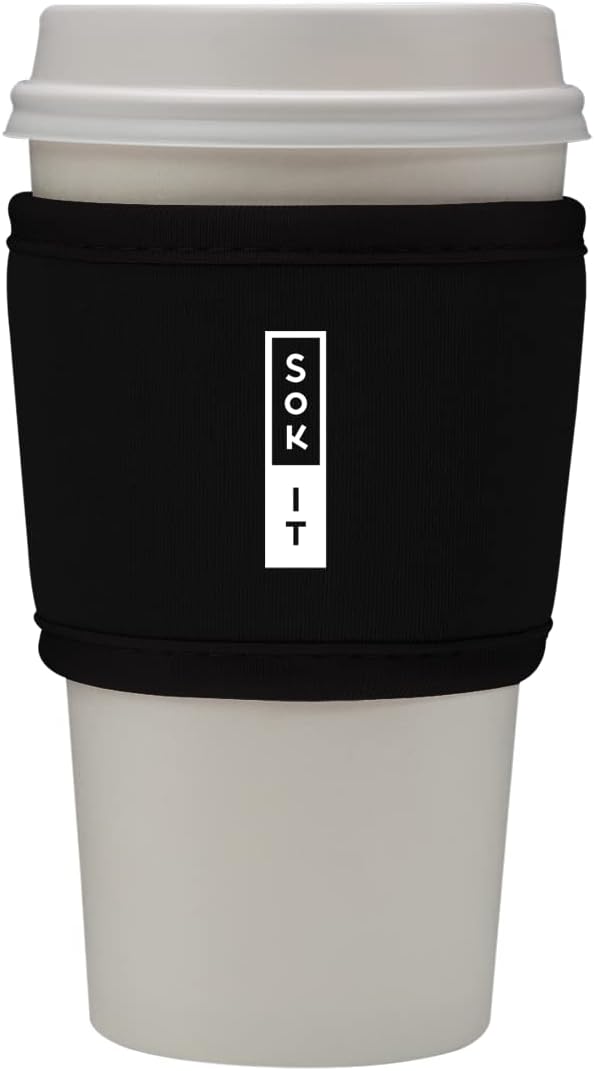 Sok It HotSok Coffee & Tea Reusable Insulated Neoprene Cup Sleeve (Black)