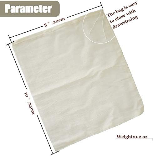 Cheesecloth Bags for Straining,Reusable Cold Brew Coffee Cheese Cloths Strainer,Large Nut Milk Tea Juice Bag,100% Natural Cotton Fine Mesh Filter Bags (Small, 8 Pack)