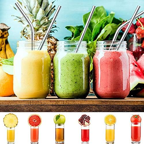 Reusable Metal Straws 200 Pack,10.5" Stainless Steel Straws All Straight Straws for 30oz Tumblers Yeti Cups Travel Mugs,Drinking Metal Straws In Bulk For Wholesale(200Pack Straight-Silver-10.5")