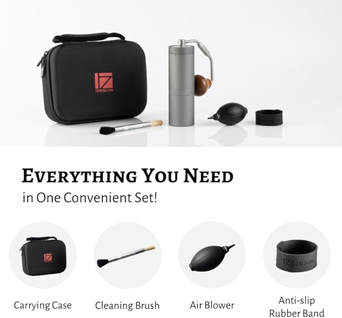 1Zpresso X-Ultra Manual Coffee Grinder-Midnight Black, Well-built Sturdy Metal Body, Assembly Stainless Steel Burr, Numerical External Setting, Magnet Catch Cup, Faster Grind Efficiency Portable Mil