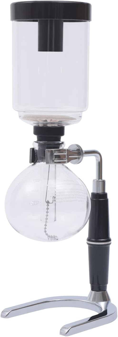 3 Cup,Siphon Coffee Maker with Wooden Handle ，syphon coffee brewer，coffee siphon，Vacuum Brewer Pot, Japanese Syphon Machine, Glass Drip Coffee Maker Set