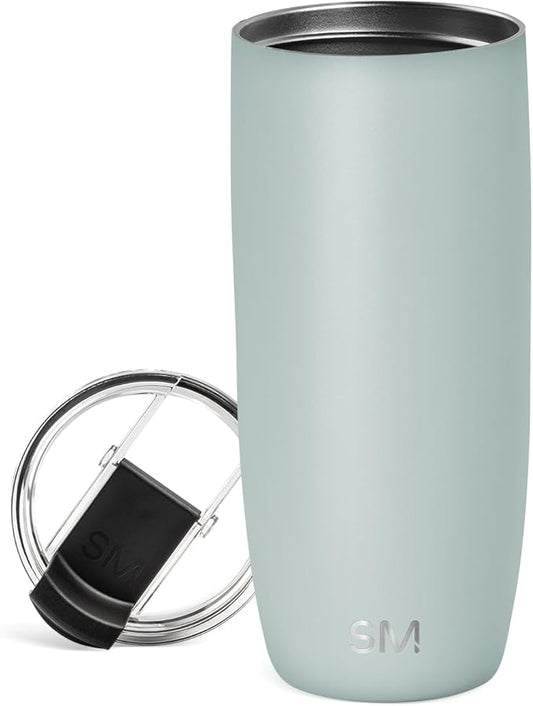 Simple Modern Travel Coffee Mug Tumbler with Flip Lid | Reusable Insulated Stainless Steel Cold Brew Iced Coffee Cup Thermos | Gifts for Women Men Him Her | Voyager Collection | 20oz | Sea Glass Sage