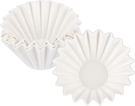 EUSOAR Mini Coffee Filters, 1-2 Cup Pack of 50 Small Size Disposable White Unbleached Replacement Basket Coffee Filters Paper Sheets, for Home Commercial Dripper Pour Over and Drip Coffee Makers