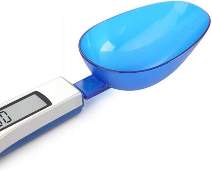 Kitchen Scale Spoon Gram Measuring Spoon, 500g/0.1g Blue Cute Digital Weight Scale Spoon Milligram Measuring Scoop Grams Electronic Measuring Cup for Portioning Tea, Flour, Spices, Medicine