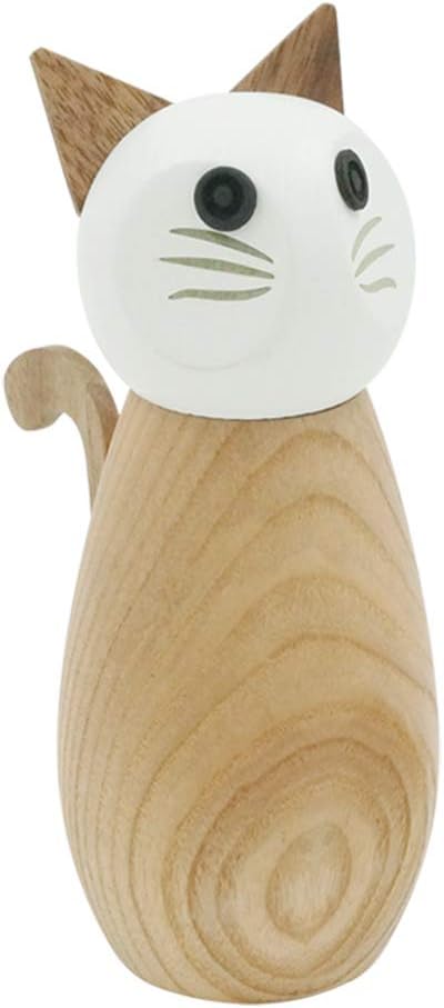 Peterson Housewares Cat Salt or Pepper Mill - Wooden Spice Grinder