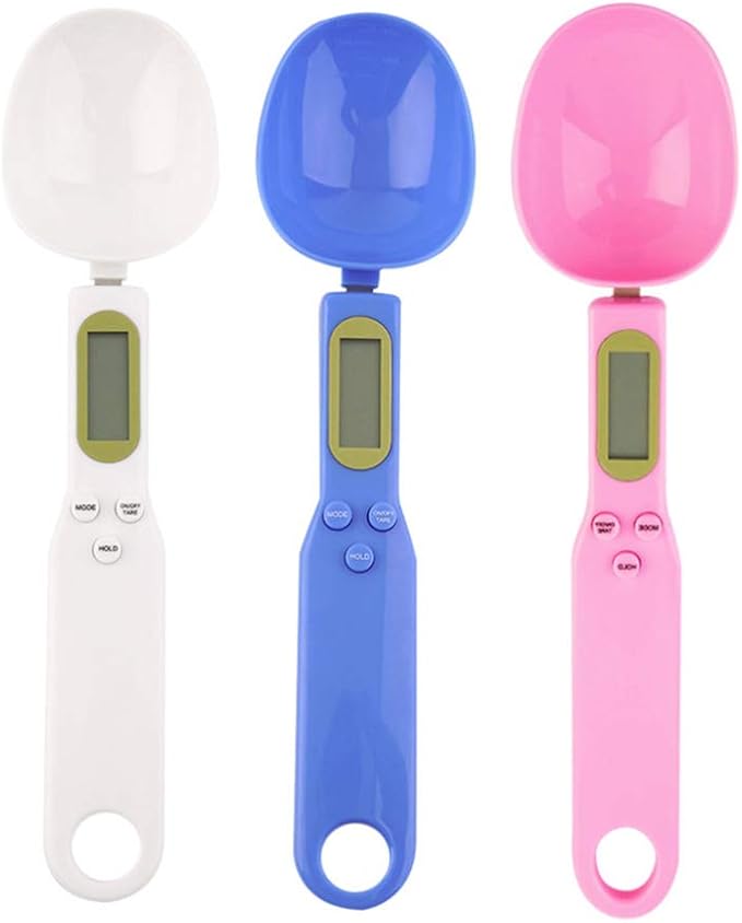 Meichoon Food Scale Spoon, Portable Kitchen Scale High Precision Steelyard for Home 1.1lb/500g(0.1g) Accurate Electronic LCD Digital Measuring Weighing Tools Kitchen Accessories C52 Blue