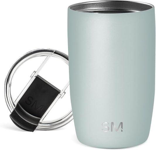 Simple Modern Travel Coffee Mug Tumbler with Flip Lid | Reusable Insulated Stainless Steel Cold Brew Iced Coffee Cup Thermos | Gifts for Women Men Him Her | Voyager Collection | 12oz | Sea Glass Sage