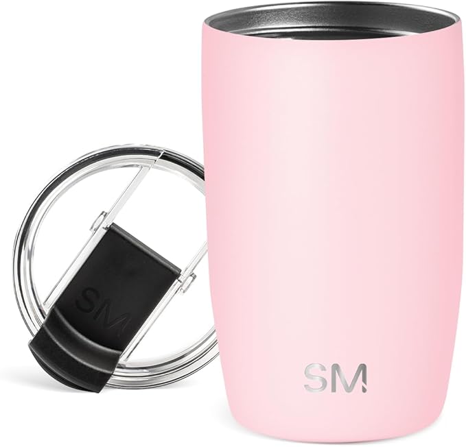 Simple Modern Travel Coffee Mug Tumbler with Flip Lid | Reusable Insulated Stainless Steel Cold Brew Iced Coffee Cup Thermos | Gifts for Women Men Him Her | Voyager Collection | 12oz | Blush