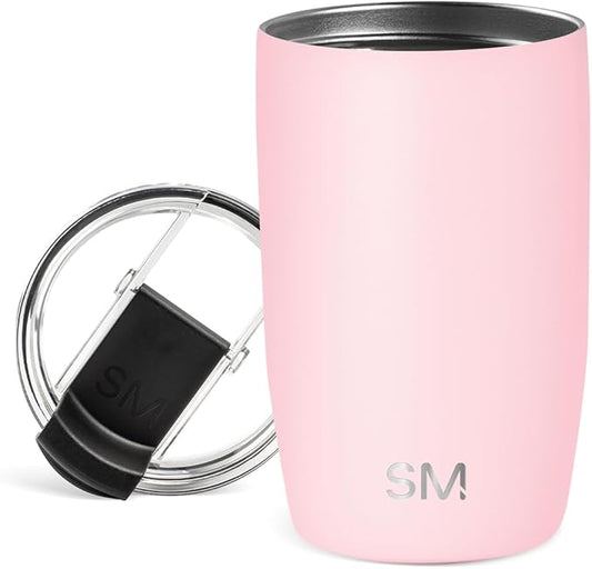 Simple Modern Travel Coffee Mug Tumbler with Flip Lid | Reusable Insulated Stainless Steel Cold Brew Iced Coffee Cup Thermos | Gifts for Women Men Him Her | Voyager Collection | 12oz | Blush