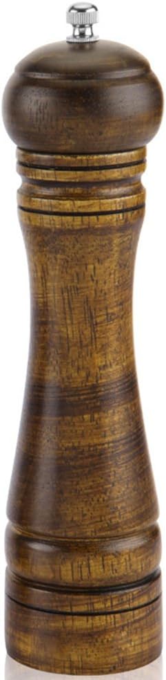 Manual Adjustable Wood Pepper and Salt Grinder Mill, 22cm heigh