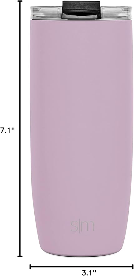 Simple Modern Travel Coffee Mug Tumbler with Flip Lid | Reusable Insulated Stainless Steel Cold Brew Iced Coffee Cup Thermos | Gifts for Women Men Him Her | Voyager Collection | 20oz | Lavender Mist