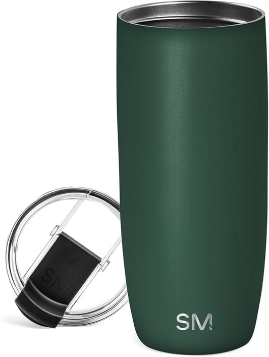 Simple Modern Travel Coffee Mug Tumbler with Flip Lid | Reusable Insulated Stainless Steel Cold Brew Iced Coffee Cup Thermos | Gifts for Women Men Him Her | Voyager Collection | 20oz | Forest