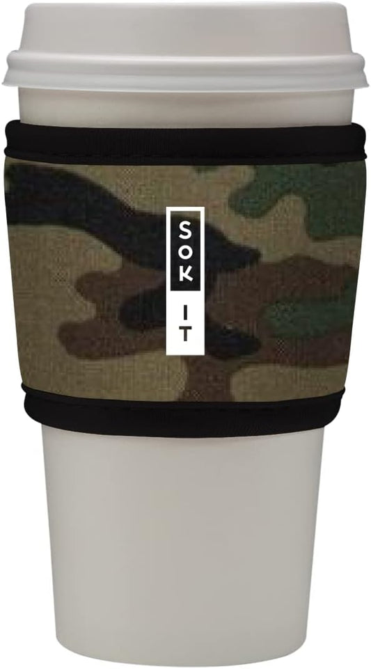 Sok It HotSok Coffee & Tea Reusable Insulated Neoprene Cup Sleeve (Green Camo)