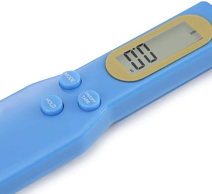 Meichoon Food Scale Spoon, Portable Kitchen Scale High Precision Steelyard for Home 1.1lb/500g(0.1g) Accurate Electronic LCD Digital Measuring Weighing Tools Kitchen Accessories C52 Blue