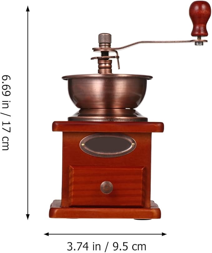 Manual Coffee Grinder Travel-Friendly Hand Bean Grinder Ceramic Core and Iron Handle for Large Capacity Grinding