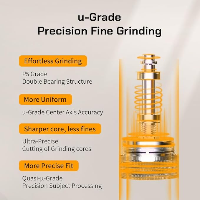 MAVO Manual Coffee Grinder, Wizard Hand Coffee Grinder, Capacity 25g with CNC Stainless Steel Hexagonal Conical Burr, Adjustable Setting, Burr Coffee Bean Grinder for French Press, Pour Over, Black