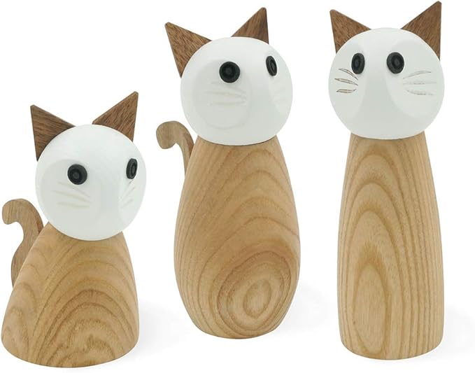 Peterson Housewares Cat Salt or Pepper Mill - Wooden Spice Grinder