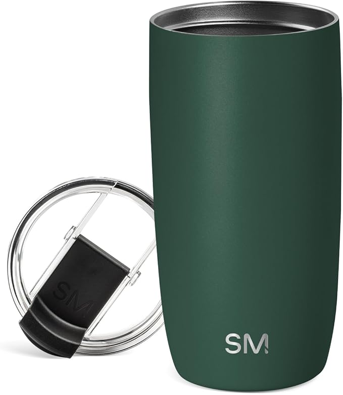 Simple Modern Travel Coffee Mug Tumbler with Flip Lid | Reusable Insulated Stainless Steel Cold Brew Iced Coffee Cup Thermos | Gifts for Women Men Him Her | Voyager Collection | 16oz | Forest