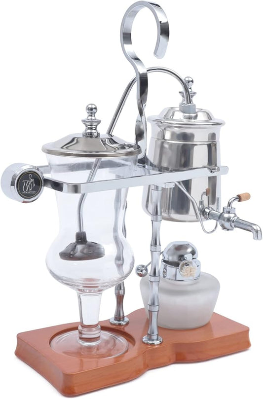 Family Balance Siphon Syphon Coffee Maker Siphon Brewer, Elegant Retro-Style Design Sliver (Sliver)