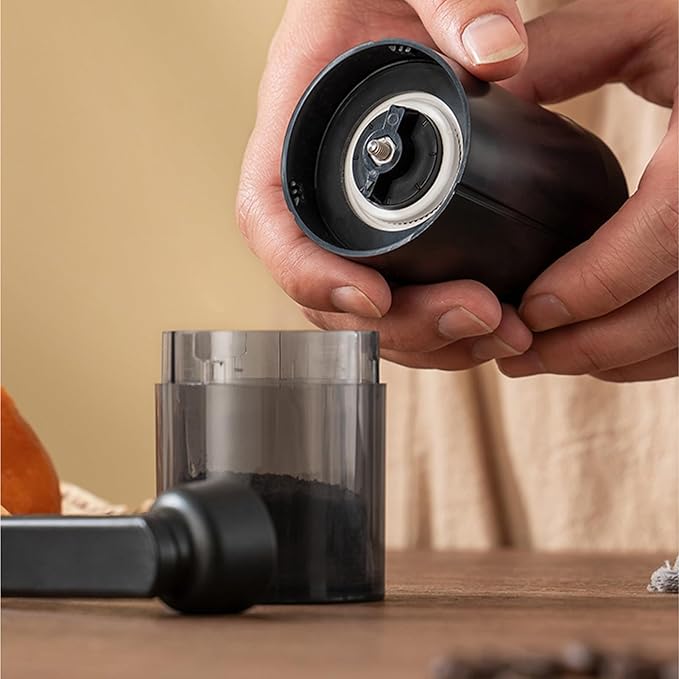 Manual Coffee Grinder Portable Hand Burr, Adjustable Ceramic Core Mill, Quiet Coffee Bean Grinder Stepless Control Durable Lightweight Home Travel Cafe Espresso Mocha Latte Americano Use