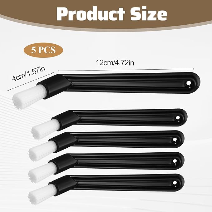 5 PCS Espresso Machine Brush, 6" Length Nylon Head Espresso Brush Coffee Cleaning Brushes Black Coffee Grinder Brushes for Cleaning Espresso-Machines, Grinders