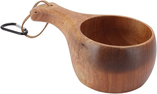 TOPINCN Coffee Cups Mugs Nordic Wooden Mug Outdoor Camping Hiking Drinking Cup Portable for Coffee Tea Milk Camping Mugs