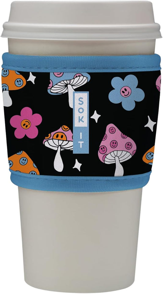 Sok It HotSok Coffee & Tea Reusable Insulated Neoprene Cup Sleeve (Mushroom Magic)