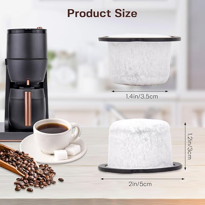 Coffee Filter Replacement for GE & Cafe: Compatible with Café and GE Profile Grind & Brew Machine, Charcoal Coffee Filter Cartridges,Dual-layer design of activated carbon and microporous mesh(4 pack)