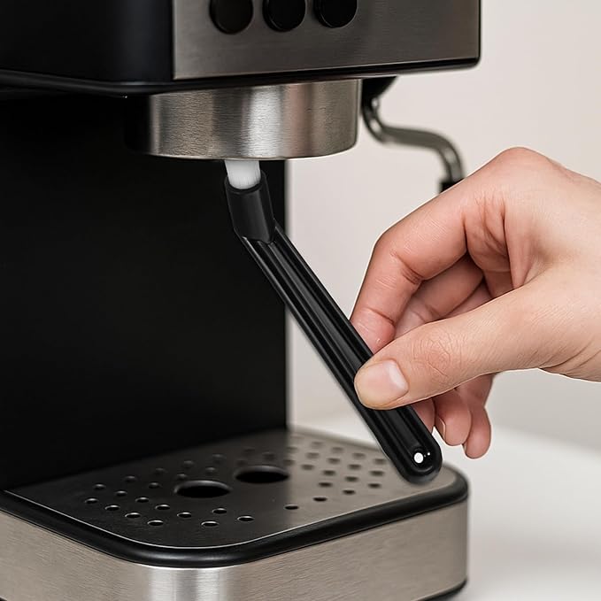 5 PCS Espresso Machine Brush, 6" Length Nylon Head Espresso Brush Coffee Cleaning Brushes Black Coffee Grinder Brushes for Cleaning Espresso-Machines, Grinders