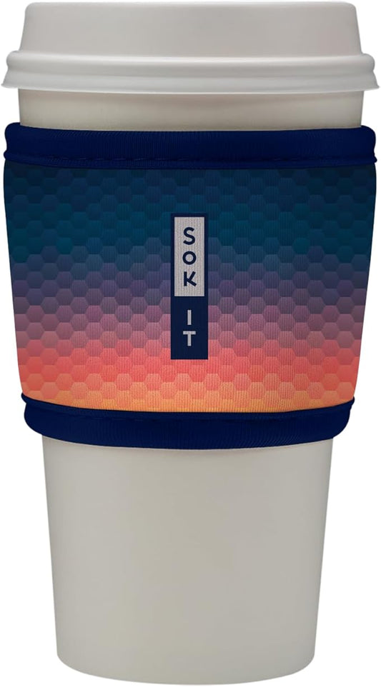 Sok It HotSok Coffee & Tea Reusable Insulated Neoprene Cup Sleeve (Hexagon Sunset)