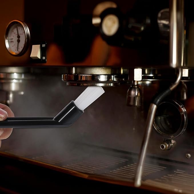 5 PCS Espresso Machine Brush, 6" Length Nylon Head Espresso Brush Coffee Cleaning Brushes Black Coffee Grinder Brushes for Cleaning Espresso-Machines, Grinders