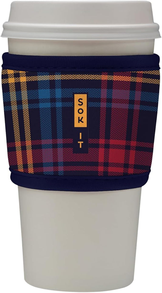 Sok It HotSok Coffee & Tea Reusable Insulated Neoprene Cup Sleeve (Tartan Royale)