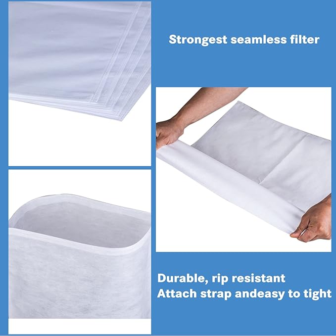 50 Pack Cold Brew Coffee Filters, 20" X 20" Commercial Bags, Brew Up To 5 LBS Coffee, Filter Bag, 5 Gallon